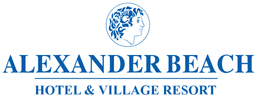 Alexander Beach Logo. A member of the partner hotels, where the tennis coach of Tennis in Crete gives lessons and training.