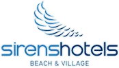 Sirens Beach Logo. A member of the partner hotels, where the tennis coach of Tennis in Crete gives lessons and training.
